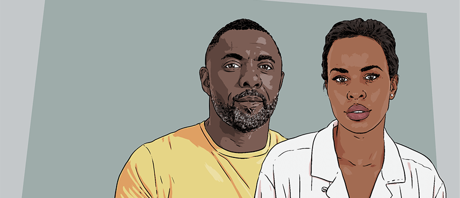 Illustration of Idris and Sabrina Elba