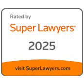 Recognition badge for an attorney being ranked by Super Lawyers for 2025